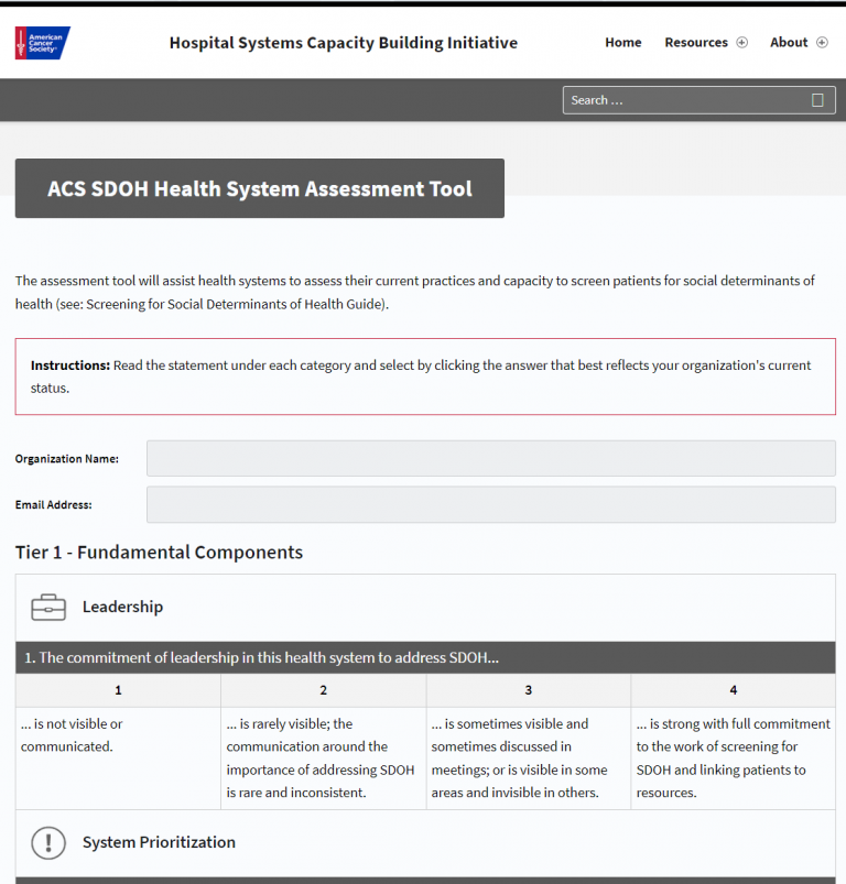 Health Systems Screening for Social Determinants of Health - Hospital ...